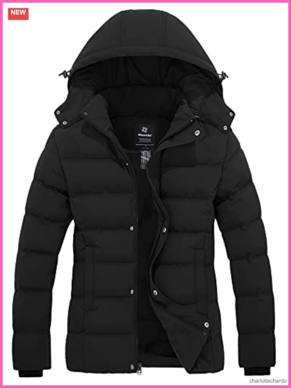 Women's Hooded Quilted Puffer Jacket Warm Winter Coat with Removable Hood